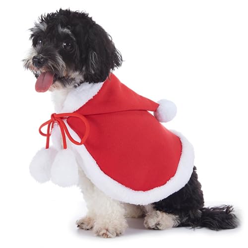 Lustiges Weihnachtsmann-Kostüm für Hunde und Katzen, weich, bequem, Umhang, Zubehör, Weihnachtskleidung, Kleidung für Hunde von MEELYHOME
