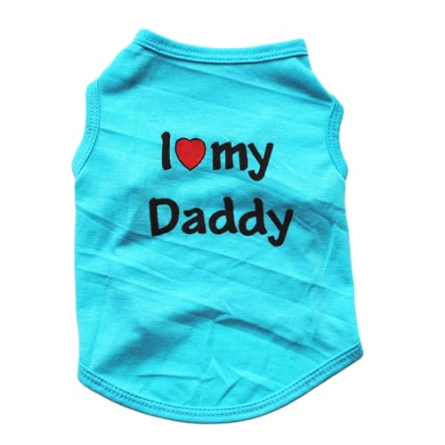 MEELYHOME Hunde-T-Shirt, einfarbiges T-Shirt für große Hunde, in der Farbe "Heart Dad" von MEELYHOME