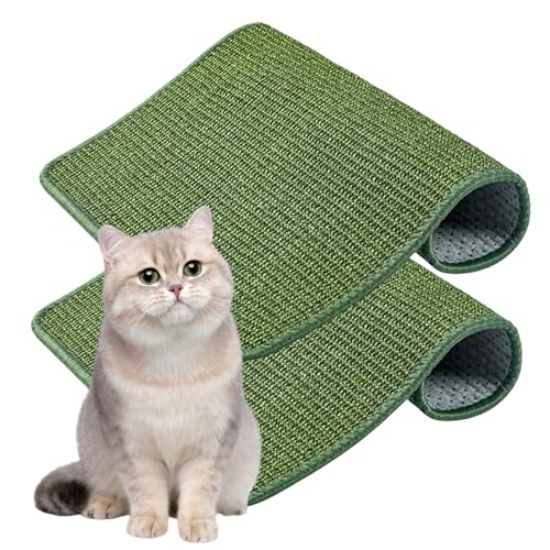 2 Set Kratzbretter Katze: Kratzbrett Sisal Kratzmatte Katze Kann Eingeklebt Werden Katzen Kratzbrett 30x40cm Kratzschutz Sofa Katze mit Klebeband, Verhindern Katzen Kratzmöbel Kratzschutz (Grün) von MEGYAD