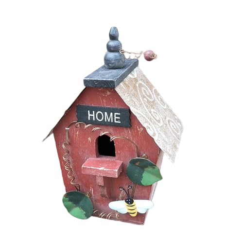 MEIBAOGE Höfe Holz Vogelnest für Kolibris Outdoor Balkon Vogelhabitat Haus für ländliches Vogelhaus für Hinterhof von MEIBAOGE