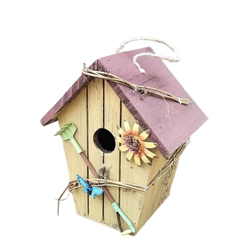 MEIBAOGE Höfe Holz Vogelnest für Kolibris Outdoor Balkon Vogelhabitat Haus für ländliches Vogelhaus für Hinterhof von MEIBAOGE