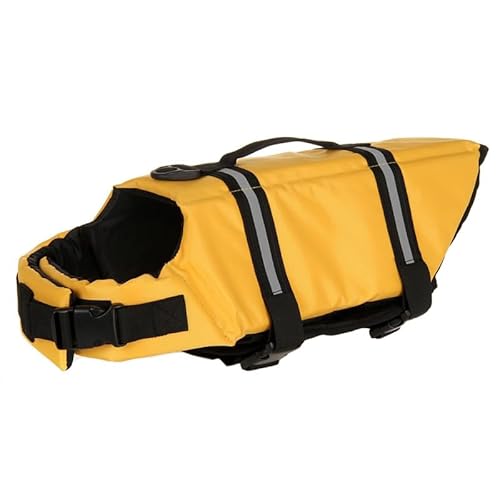 hundeliebling AquaTail Schwimmweste für Hunde Hunde Schwimmweste, einstellbar für mittelgroße Hunde, Rettungsgriff und Reflektoren, hoher Auftrieb, ideal für Schwimmen und Bootfahren von MEIION