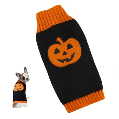 MEISH Halloween-Pullover für Hunde und Hunde, Kürbis-Pullover, warme Kleidung, Urlaubsparty-Outfits, Halloween-Kostüme für Katzen und Welpen von MEISH