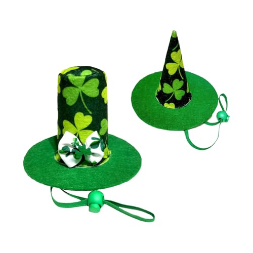 MEISH St. Patricks Day Hundehut, Katzenkostüm, Kleeblatt, Stirnband, Hund, Cosplay, Party, Verkleidung, Cosplay, Irischer Hund, verstellbares Zubehör für Haustiere, 2 Stück von MEISH