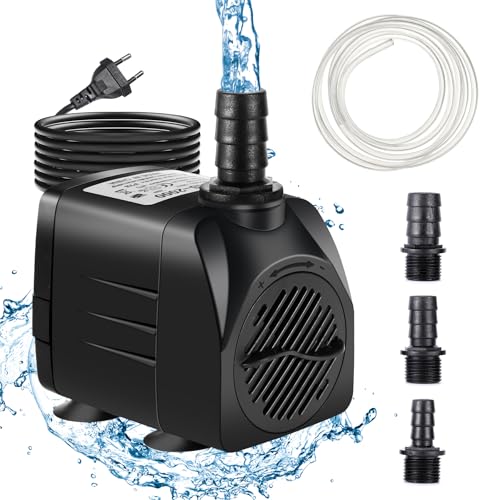 MEISHILE Aquarium Pumpe, 30 W 2000 L/H Mini Wasserpumpe, Einstellbare Wasserpumpe Klein, Ultra Leise Teichpumpe Klein, Springbrunnenpumpe Mit 4 Düsen 1,8 M Netzkabel, Ideal für Aquariums, Hydroponics von MEISHILE