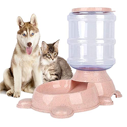 MEISISLEY Futterautomat Hunde Automatischer Futterspender Trockenfutterspender für Haustiere Haustierfutterbehälter Hundefutterautomat Welpen-Feeder pink,Food Feeder von MEISISLEY