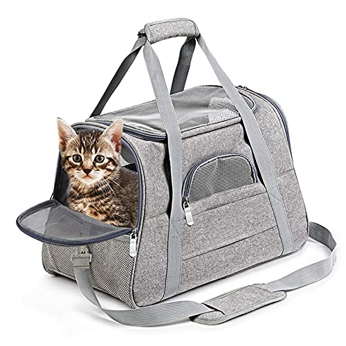 MEISISLEY Hundetransportbox Faltbare Hundebox Katzentragetasche Faltbare Hundetragetasche Katzentragetasche Haustiertragetasche Transportboxen Hunden Katzen Katzentransportbox Weich Grey von MEISISLEY