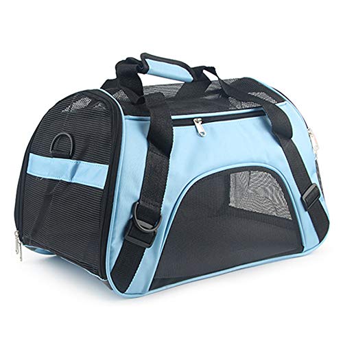 MEISISLEY Tragetasche Hund Hundetasche Für Kleine Hunde Hundeträger Handtasche Hundereiseträger Welpenträger für kleine Hunde Hundereisetasche Blue,L von MEISISLEY