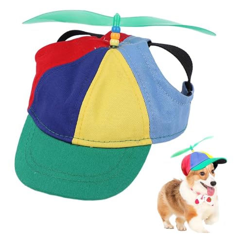 MEISO Hundehut, Baseballmütze für Hunde, mit Propeller, verstellbar, mit abnehmbarem Propellerhut, für kleine Hunde, Welpen und Katzen (L) von MEISO