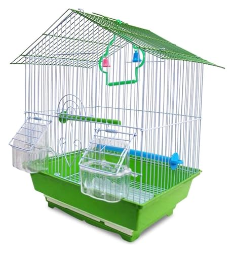 Bird Cagesolid Green Metall Vogel Käfig Outdoor Garten Dekorative Vogelträger mit stehender Bar Schwing von MEMEM