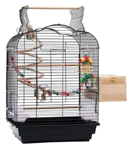 Bird Cagesolid Große Vogelkäfer tragbarer Metallvogelkäfig Edelstahl Vogelkäfige Einfache haltbare Vogelhausträger for Innen im Freien (schwarz) von MEMEM