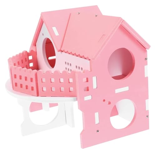 Hamsterkäfig, 2 Stück, Hamsternest, Kleintierversteck, Höhlenhaus, Versteck, Hamsterversteck, 2-stöckiger Hamsterkäfig, Cartoon-Hamsterversteck, Rattenübungsspielzeug, kleines Haustierspielhaus, PVC, von MEMEM