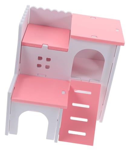 Hamsterkäfig2 Stück Hamsterhaus Hamsterversteck Haus Gras Meerschweinchenhütte Hamsterkäfigbettwäsche Hamster Meerschweinchenhütte Haus Tierspielzeug Hamsterspielzeug Kleintierhütte Rosa PVC von MEMEM