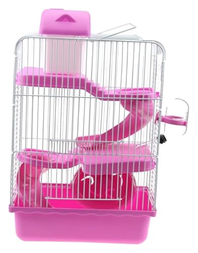 HamsterkäfigVilla Käfig for kleine Haustiere Hamsterspielzeug Rennmauskäfig Großer Hamsterkäfig Hamsterkäfig Hamsterrad Haustierkäfig Hamsterkäfige Rennmausbecken Kleintierkäfig Rosa von MEMEM