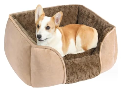 KatzenbettHundebett Hundebetten Waschbares beruhigendes Hundebett Orthopädisches Hundebett Wärmendes weiches Schlafbett for Welpen Strapazierfähiges Haustierbett Haustierbett for Hund und Katze(50*46* von MEMEM