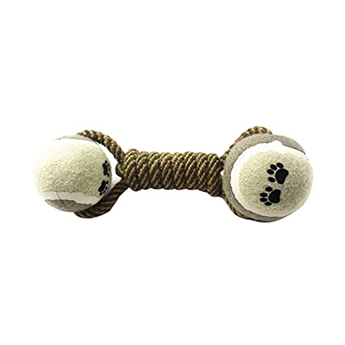 Pet Toy Supplies Handgewebtes Baumwollseil Hundespielzeug Doppelte Tennis Hantelform Hund Molar Rod Welpen Dental Ball Plüsch Katzenspielzeug von MENGDIYAQIAN