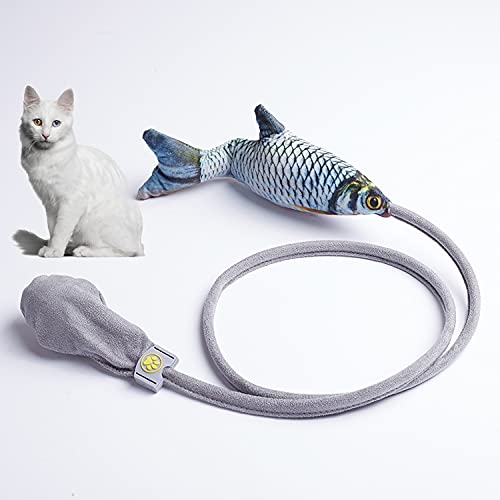 MENGHONGLLI Creative Funny Cat Toy Simulation Fish Cat Toy Interactive Plush Airbag Toy von MENGHONGLLI