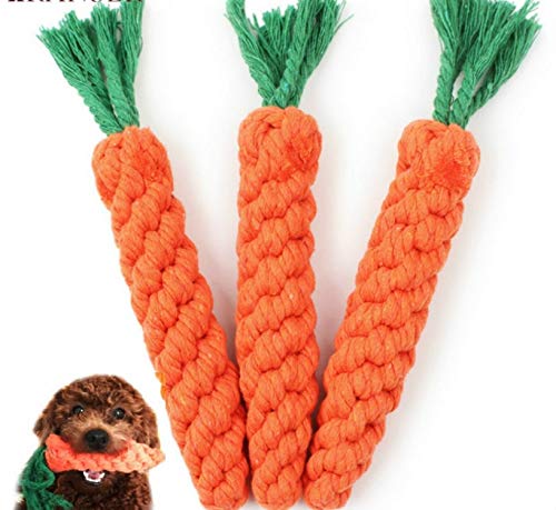 MENGHONGLLI Pet Dog Toy Carrot Shape Rope Puppy Toys Teath Cleaning Outdoor Fun Training von MENGHONGLLI