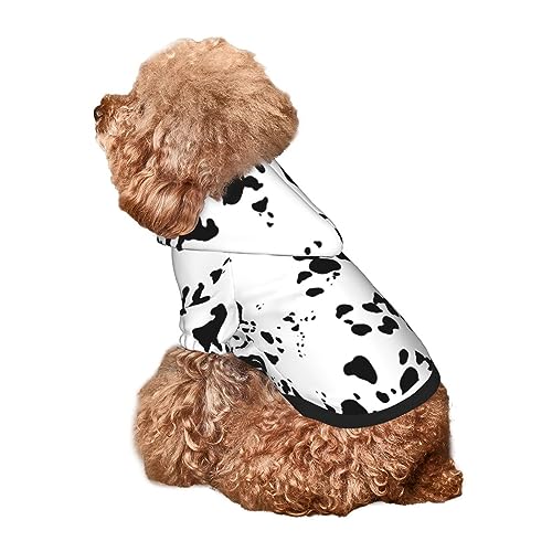 Dalmatiner Print Haustier Hund Katze Hoodies mit Tasche Halloween Cosplay Kleidung Kostüm Pullover Outfits Pullover Sweatshirt für große, mittelgroße kleine Hunde XS von MENRIAOV