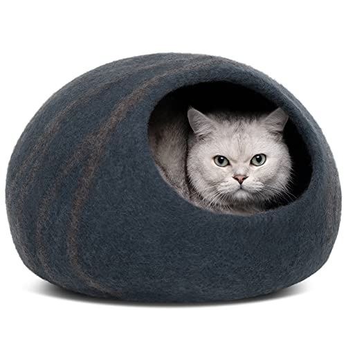 MEOWFIA Katzenbett Höhle – katzenhöhle umweltfreundliche Betten aus 100% Merinowolle für Katzen und Kätzchen von MEOWFIA