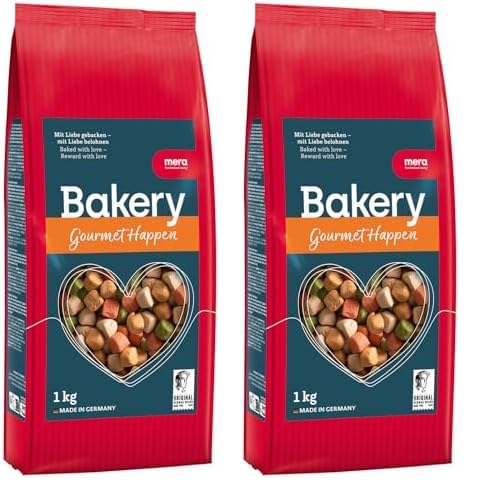 MERA Bakery Gourmet Happen (1kg), Hundeleckerli für Training oder als Snack, Leckereien für Hunde aus natürlichen Zutaten, schonend gebackene Hundekekse (Packung mit 2) von MERA