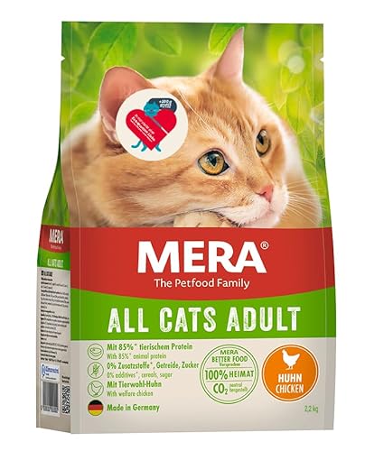 MERA Cats Huhn Vorteilspack (2,2kg), Trockenfutter für ausgewachsene Katzen, getreidefrei & nachhaltig, mit hohem Fleischanteil von MERA