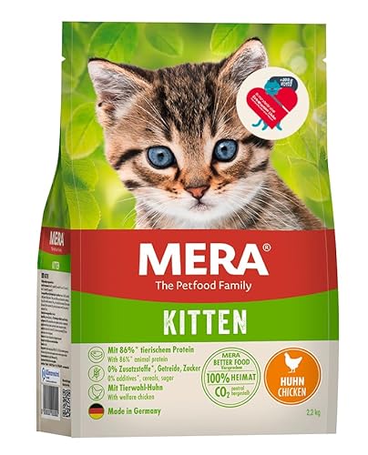 MERA Cats Kitten Huhn Vorteilspack (2,2kg), getreidefreies Trockenfutter für heranwachsende Katzen, mit hohem Fleischanteil von MERA