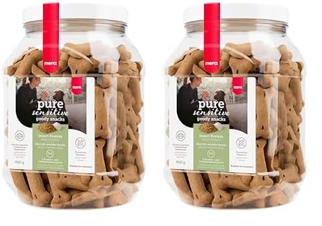 MERA Pure Sensitive Goody Snack Insect (600g), gesunde Leckerlis für Sensible Hunde, Hundeleckerli aus Insekten-Protein und Reis, Hundesnack glutenfrei für Training und Belohnung (Packung mit 2) von MERA