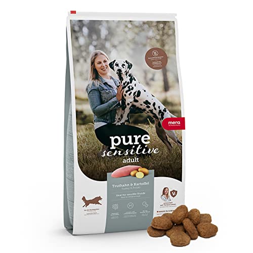 MERA pure sensitive Fresh Meat Truthahn & Kartoffeln, Hundefutter trocken mit viel frischem Fleisch, gesundes Trockenfutter getreidefrei für ausgewachsene Hunde (12,5 kg) von MERA