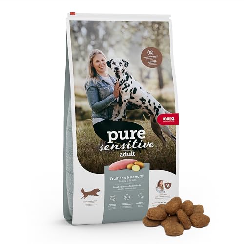 MERA pure sensitive Fresh Meat Truthahn & Kartoffeln, Hundefutter trocken mit viel frischem Fleisch, gesundes Trockenfutter getreidefrei für ausgewachsene Hunde (12,5 kg) von MERA