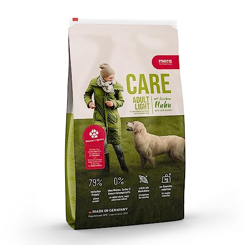 mera Care Adult Light Huhn, Hundefutter für übergewichtige Hunde, Trockenfutter mit niedrigen Fettgehalt, mit 79% tierischen Protein, ohne Weizen, 1kg von MERA