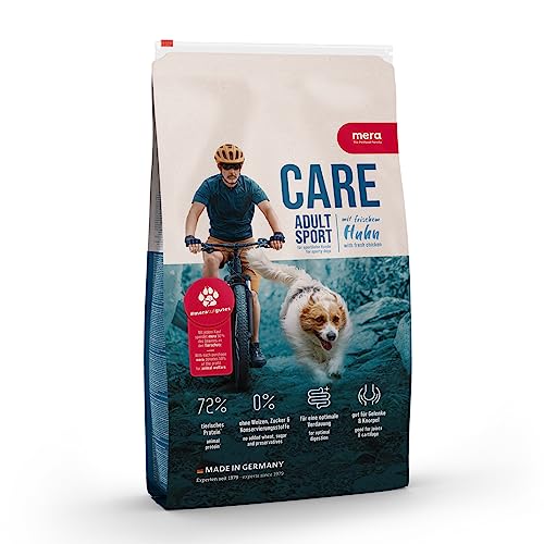 mera Care Adult Sport Huhn, Hundefutter für sehr aktive und sportliche Hunde, mit 72% tierischen Protein, ohne Weizen, 10kg von MERA