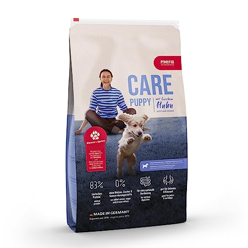 mera Care Puppy Huhn, Hundefutter für Welpen bis zum 6. Monat, mit 83% tierischen Protein, ohne Weizen, 10kg von MERA