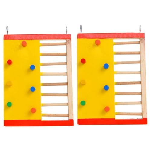 MERRYHAPY 2 STK Hamster Kletter Leiter Kletterspielzeug für Haustiere Vogel Stehleiter Hamster Spielzeug hamsterspielzeug Haustierleiter aus Holz Trainingsspielzeug für Hamster hölzern von MERRYHAPY