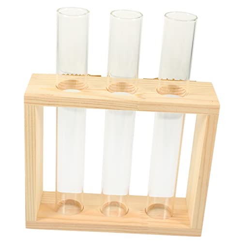 MERRYHAPY 1 Satz Blumenarrangement Glasbehälter Pflanzentopf für drinnen Massenknospenvasen bürodeko büro Dekoration Glasvasen für die Dekoration des Bauernhauses Blumentopf aus Glas Holz von MERRYHAPY