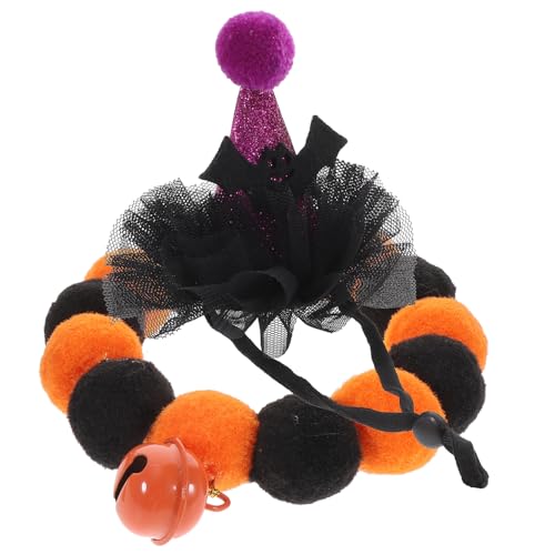 MERRYHAPY Haustier-Halloween-kostümzubehör Katzenhalsband Mit Hut Kätzchenhalsband Lustiges Dekoratives Glöckchenhalsband Für Partys Und Fotos von MERRYHAPY