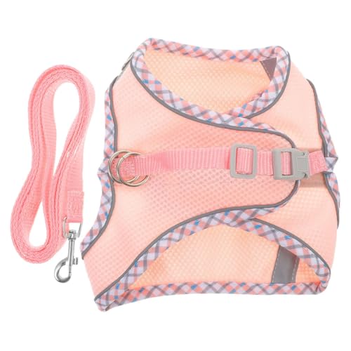 MERRYHAPY 1 Satz Hundegeschirr-Set kleines Geschirr für Welpen Welpengeschirr Hundeleine gehendes Hundegeschirr hundezubehör hundebedarf Hundeweste Hundewelpenweste Polyester Rosa von MERRYHAPY