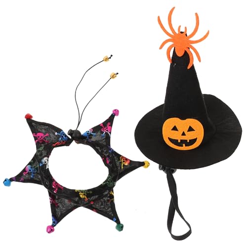 MERRYHAPY -Halloween-kostüme Hexenhut -Set Stilvolles Haustier- Hut Verstellbar Für Kätzchen Hunde Festliche Haustiermode von MERRYHAPY