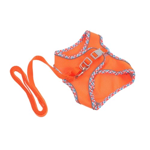 MERRYHAPY Haustier-Set für Hunde Orange S Hundegeschirr und Leinen-Set Hunde-Walking-Weste Welpengeschirr verstellbares Geschirr für Outdoor-Aktivitäten von MERRYHAPY