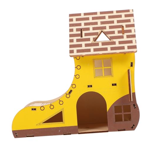 MERRYHAPY 1 Stück Baumstamm Hamster Spielzeug Hamster Klettergerüst Kleintiere Rennmaus Holz Hamster Villa Haustier Holzhaus Holz Rattenzimmer Hamster Versteck Tierhütte von MERRYHAPY