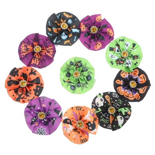 MERRYHAPY 10 Stück Halloween Blütenblatt Welpenhalsband Dekoration Haustier Zubehör Haustier Blumen Halsband Hundehalsband Schleife Haustierpflege Zubehör Haustier Halsband Zubehör von MERRYHAPY