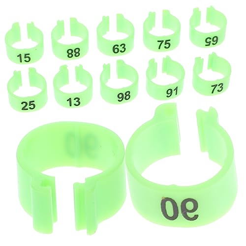 MERRYHAPY 100st Taube Fußkettchen Taubensportband Taube Trainingsringe Beinbänder Ringe Geflügelfußringe Taubenfußbänder Brieftauben-identifikationsringe Ringe Erkennen Green Plastik von MERRYHAPY