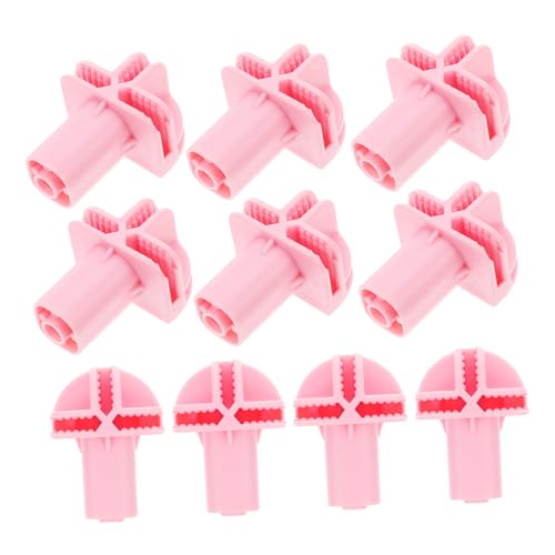 MERRYHAPY 10Pcs Vogelkäfig Caster Accessoires Kunststoffkäfig Ersatzradanschlüsse Kleine Schwenkradadapter Rollen Caster Sockel Ärmel Rosa von MERRYHAPY