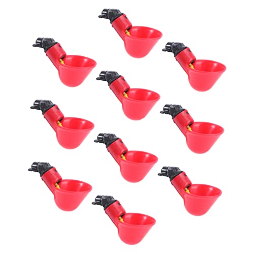 MERRYHAPY 10St Trinkbecher für Geflügelwasser Vogelstall Huhn Geflügeltrinker Wasserspender für Hühner Bauernhof Wasserschale pet Water Bowl geflügel tränke Taubentrinker Hühnertrinker rot von MERRYHAPY