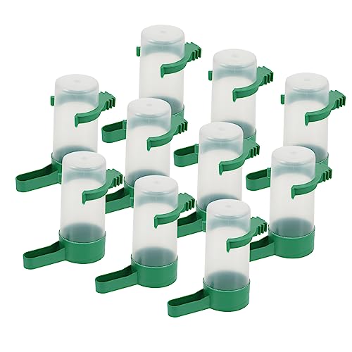 MERRYHAPY 10St Vogeltränke Käfig Tassen Wasserfutter für Finken Teich für Vögel gießen coop vogelfutterspender vogelfutterhäuschen Vogel Selbsttrinker automatische Tränkebecken Plastik Green von MERRYHAPY