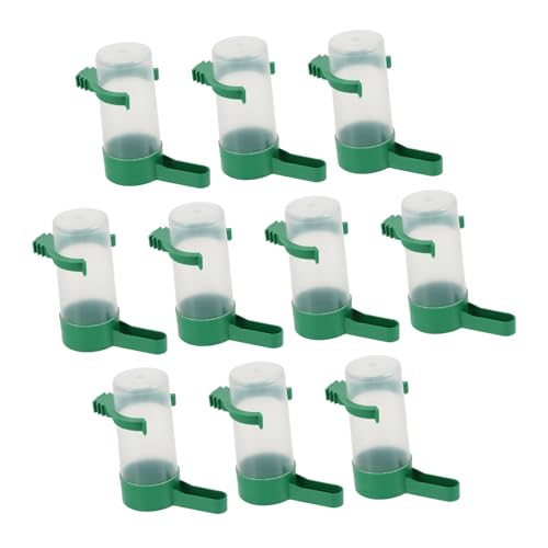 MERRYHAPY 10pcs Vogeltränke Vogelfutter und Wasserspender Sittich Wasserspender für Käfig Taube Tränke Wachteltränke Kaninchen Trinkgläser Vogel Wassertränke Utensilien Kunststoff Eichhörnchen von MERRYHAPY