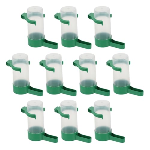 MERRYHAPY 10pcs Vogeltränke Vogelfutter und Wasserspender Sittich Wasserspender für Käfig Taube Tränke Wachteltränke Kaninchen Trinkgläser Vogel Wassertränke Utensilien Kunststoff Eichhörnchen von MERRYHAPY