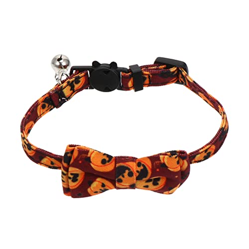 MERRYHAPY 1Stk Halloween-Kragen Halloween Pumpkin halloweenkürbis katzenhalsbänder personalisiert Fliegehalsband für Haustiere Halsketten Haustier Fliege Halloween-Katzenhalsband Polyester von MERRYHAPY