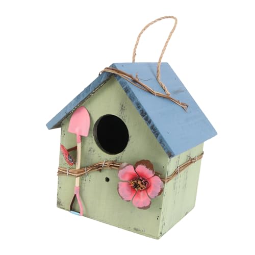 MERRYHAPY 1Stk Vogelhaus aus Holz Vogel hängendes Mini-Vogelhaus Vogelhäuschen Vogelkäfig Vogelhaus für Dekoration Vogelhaus für Balkon handgefertigtes Vogelnest Mini-Vogelnest hölzern von MERRYHAPY