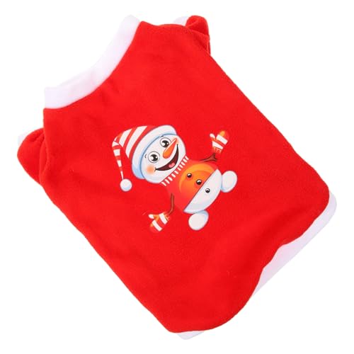 MERRYHAPY Weihnachtskostü Für Haustiere Niedliche Hundekleidung Für Die Weihnachtsfeier Festliches Outfit Für Katzen Und Hunde Xmas Pet Garment Mit Schneemann Design Größe von MERRYHAPY